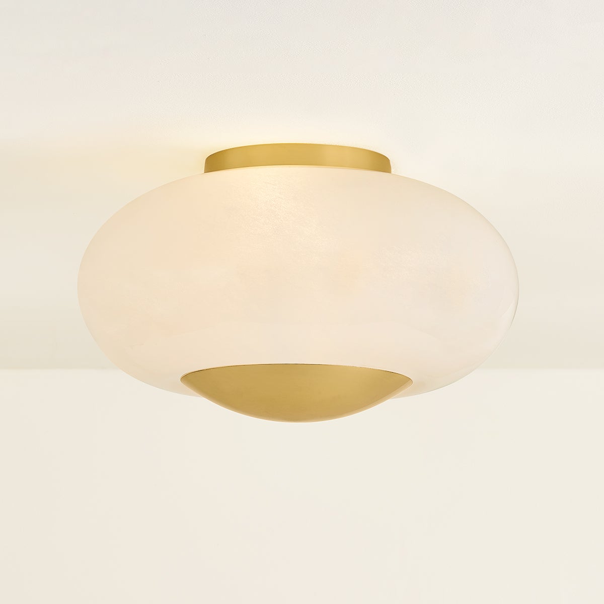 Mavi Glazen Plafondlamp met Gouden Details