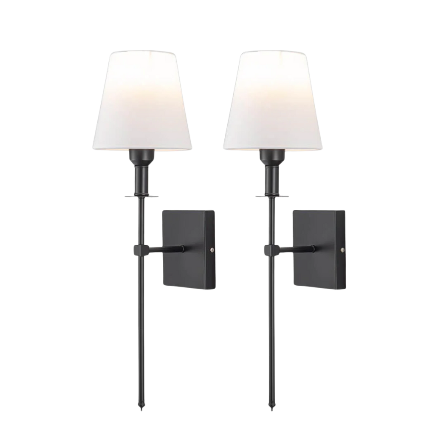 LumiGlow Duo: Draadloze Oplaadbare Wandlampen (x2)