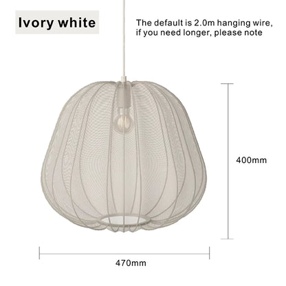 Moderne Japanse hanglamp in witte stof