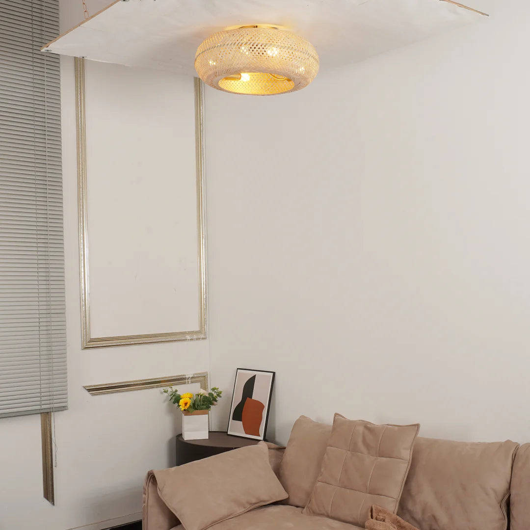 Bamboo Breeze Plafondventilator & Lamp in 1