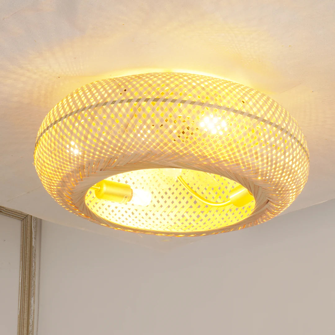 Bamboo Breeze Plafondventilator & Lamp in 1