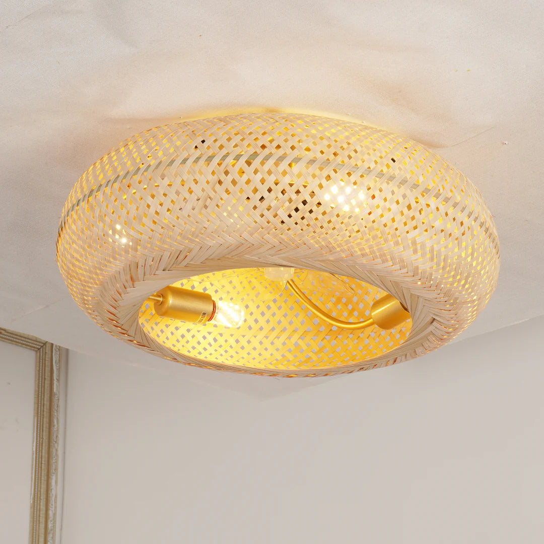 Bamboo Breeze Plafondventilator & Lamp in 1