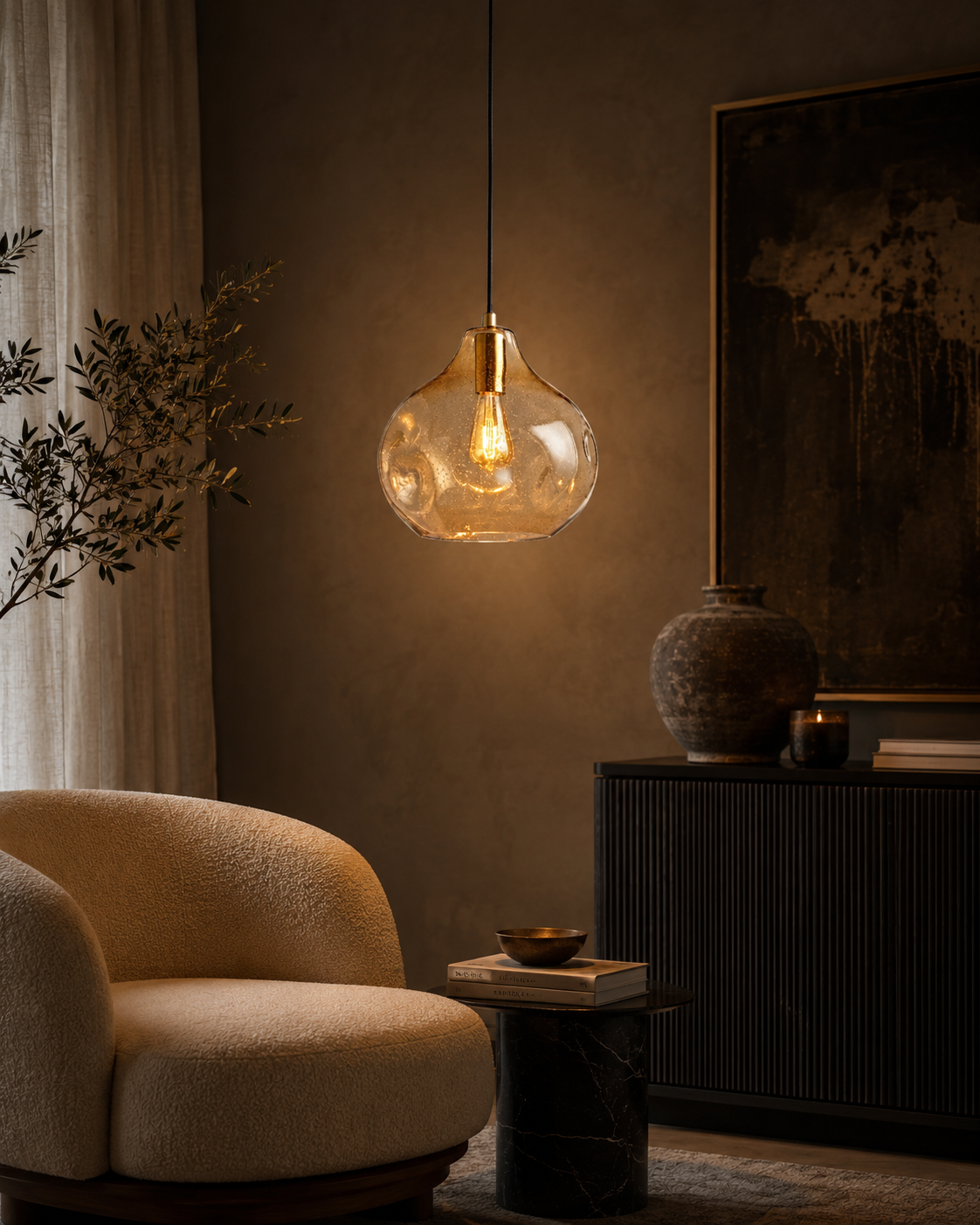 Organische Glazen Hanglamp