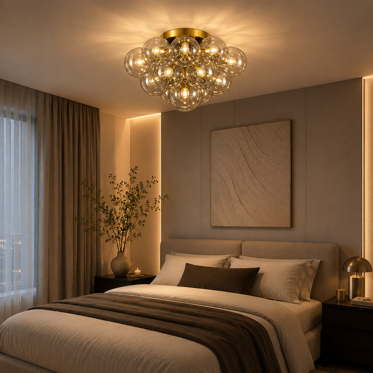 Azari Plafondlamp met Glazen Bollen