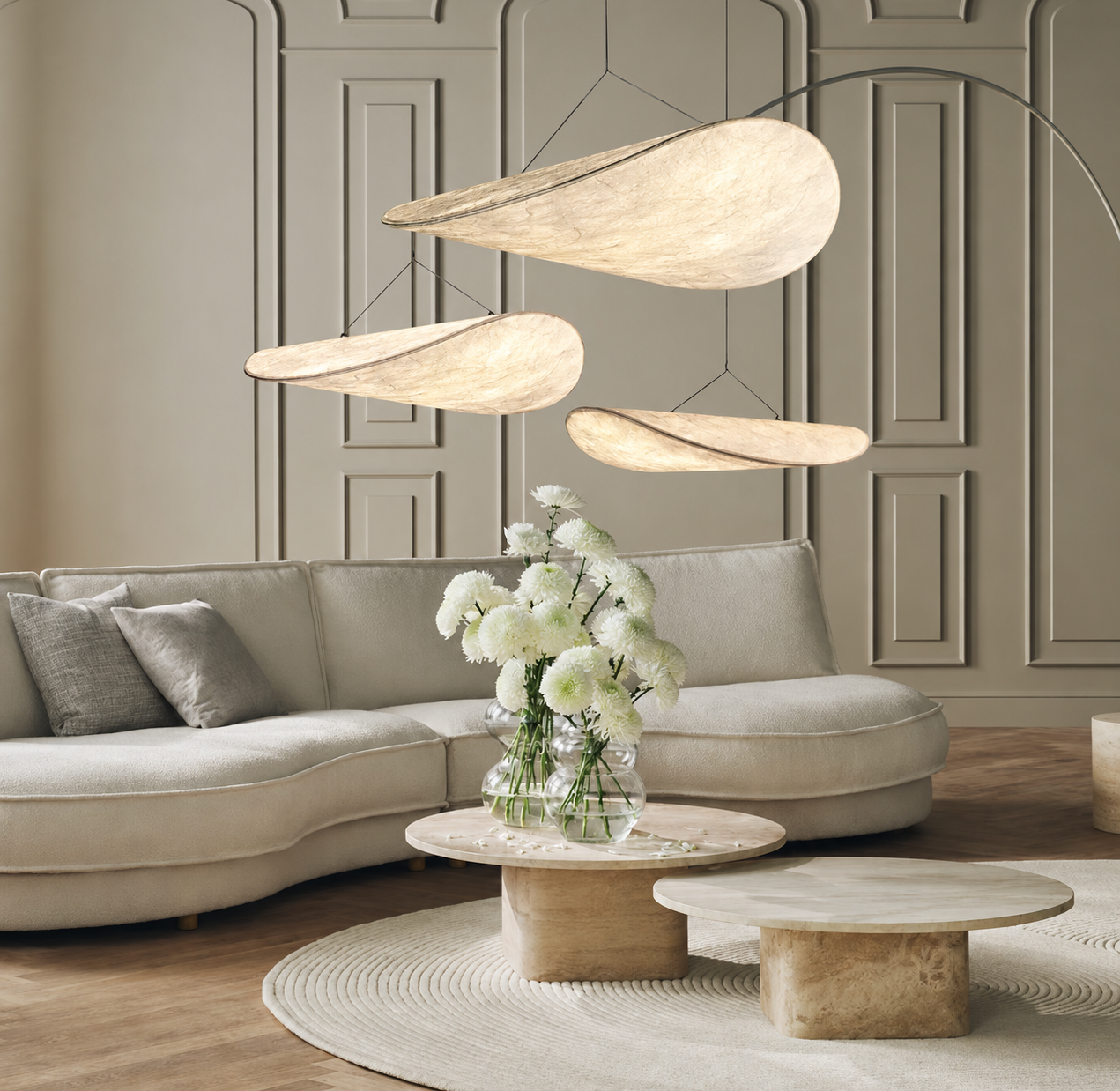 Japandi Zijden Hanglamp + 1 Gratis