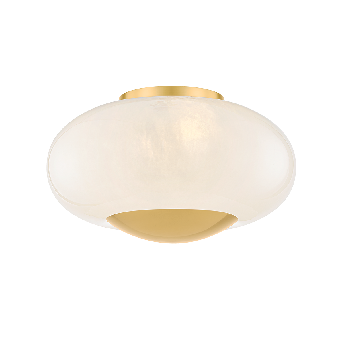 Mavi Glazen Plafondlamp met Gouden Details