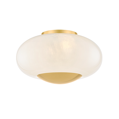 Mavi Glazen Plafondlamp met Gouden Details