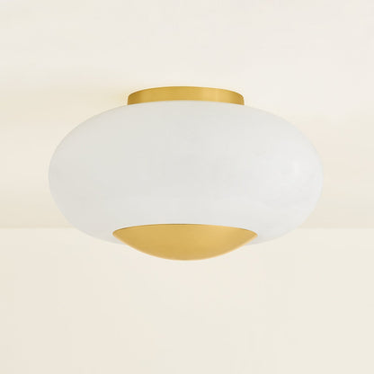 Mavi Glazen Plafondlamp met Gouden Details