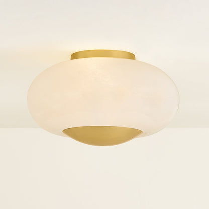 Mavi Glazen Plafondlamp met Gouden Details