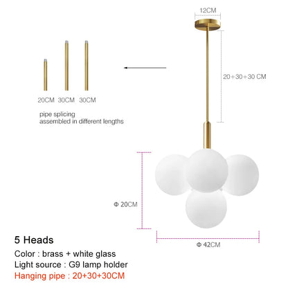 Qaia™ Hanglamp bollen, goud zilver zwart