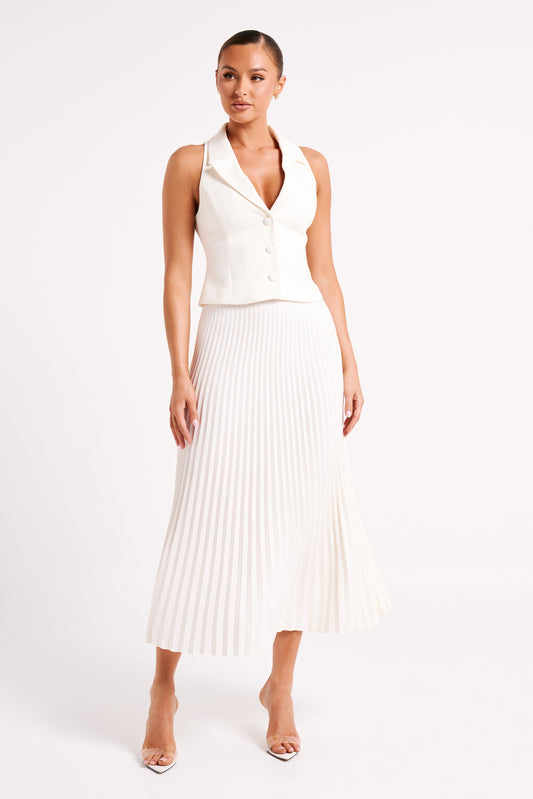 Maze™ - Gilet and Pleated Maxi Skirt