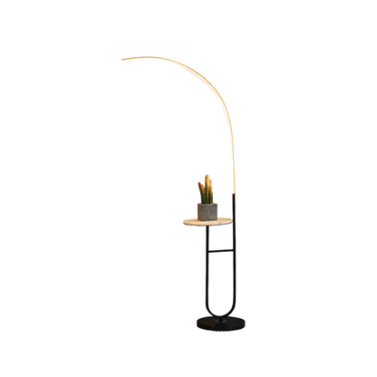 Fucntionele Nachtkastje met Vloerlamp - Zwart Marmer