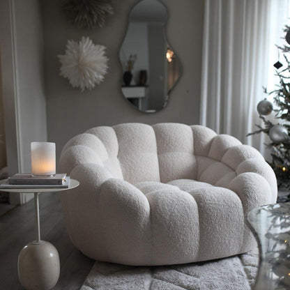 Fleece Witte Grote Pompoen Loveseat Sofa Stoel