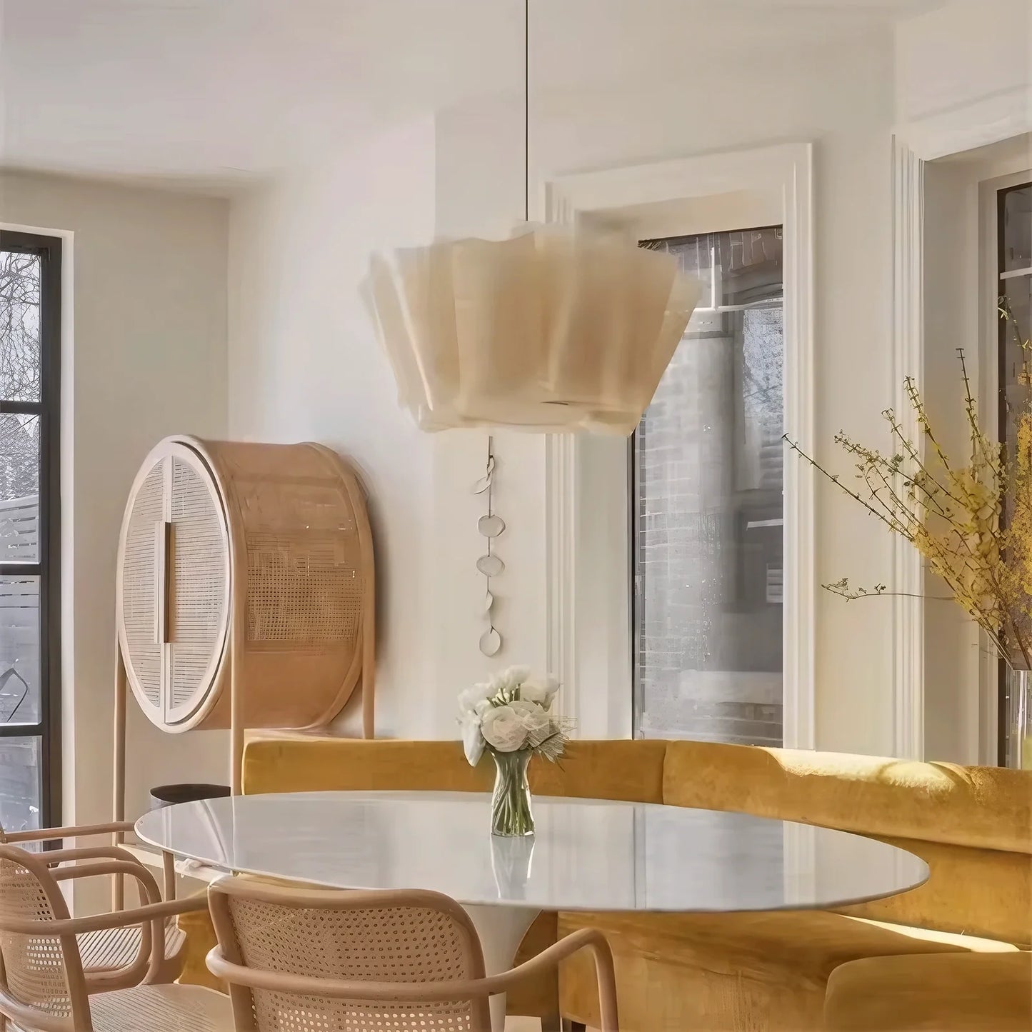 Noords Linnen Plissé Hanglamp