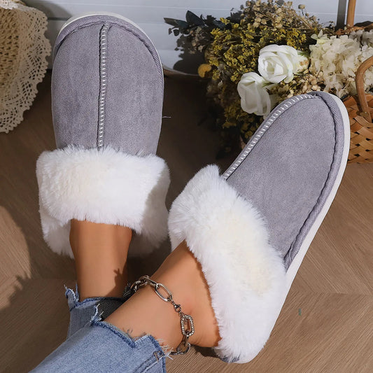 Luxury soft fur slippers