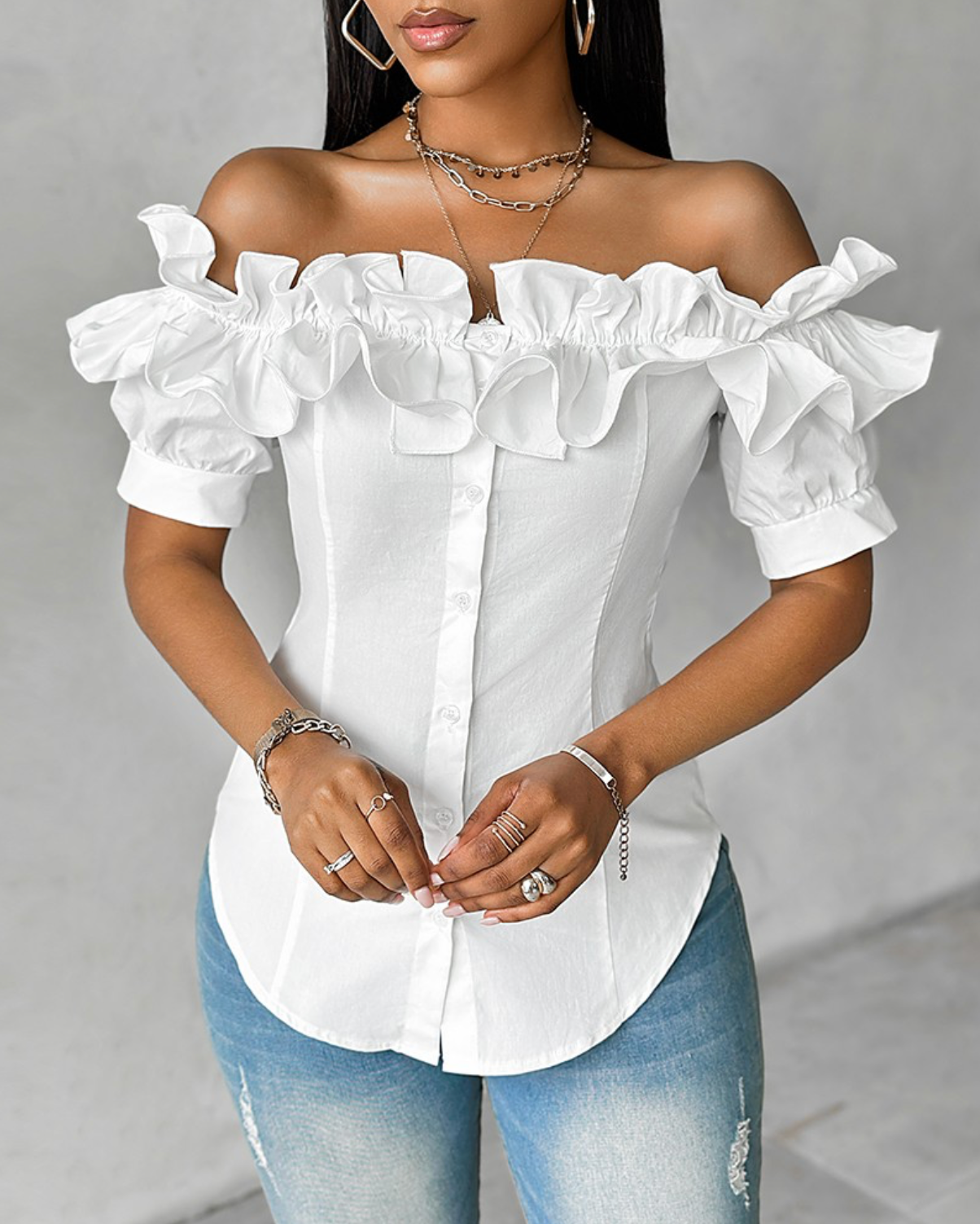 Qaia™ - RuffleChic Blouse