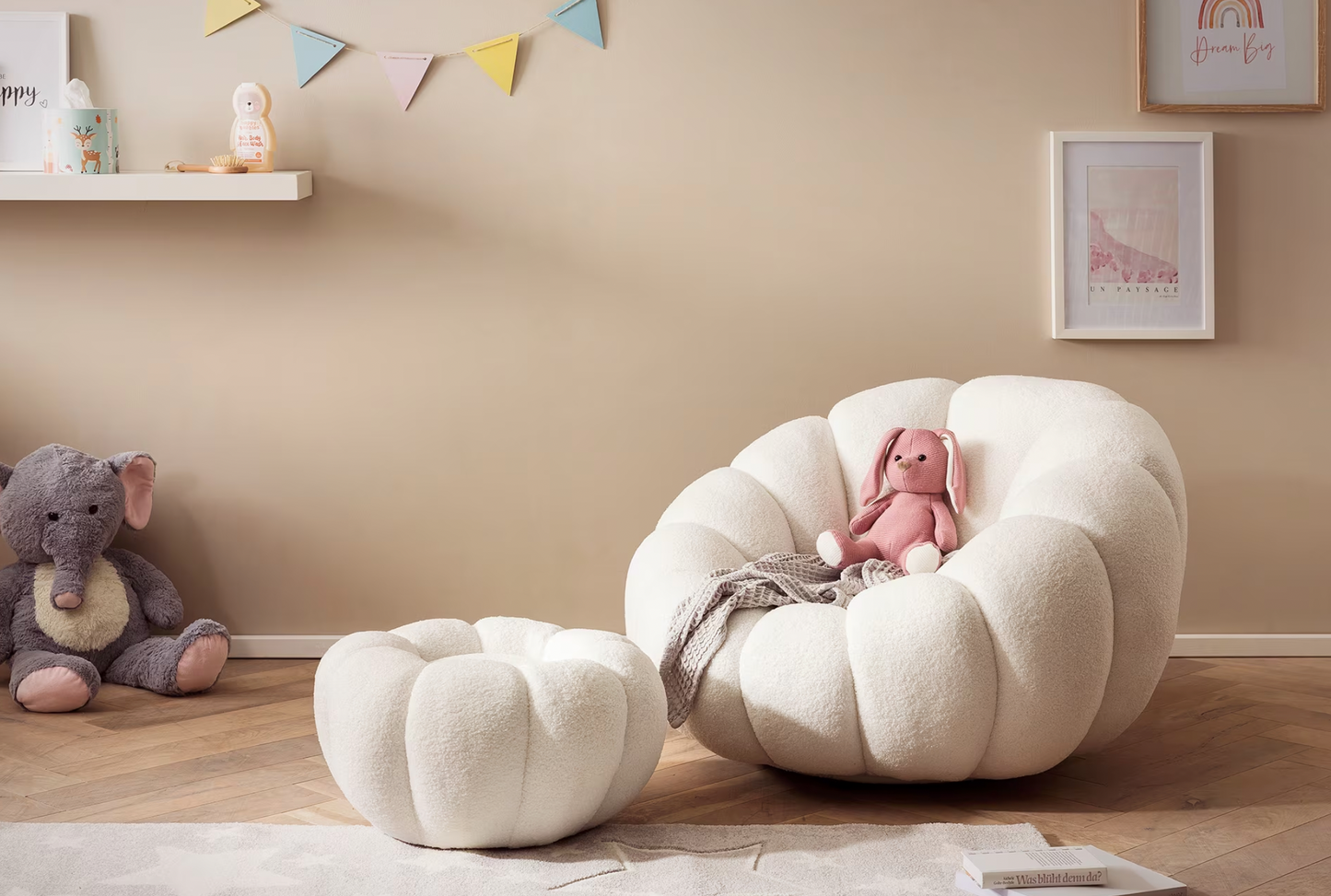 Nermin Fauteuil Teddy + Gratis Poef