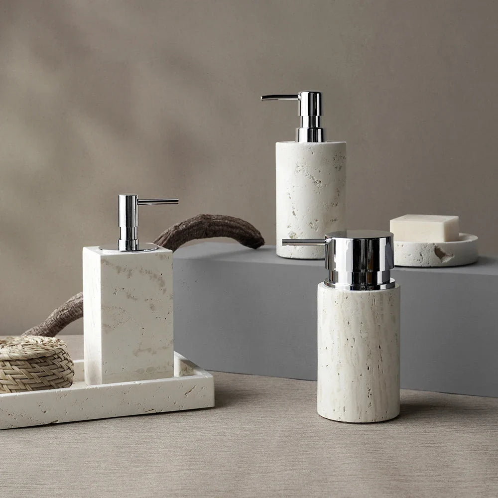 Qaia™ - Badkamer Accessoires Set Natuurlijk Marmeren Steen