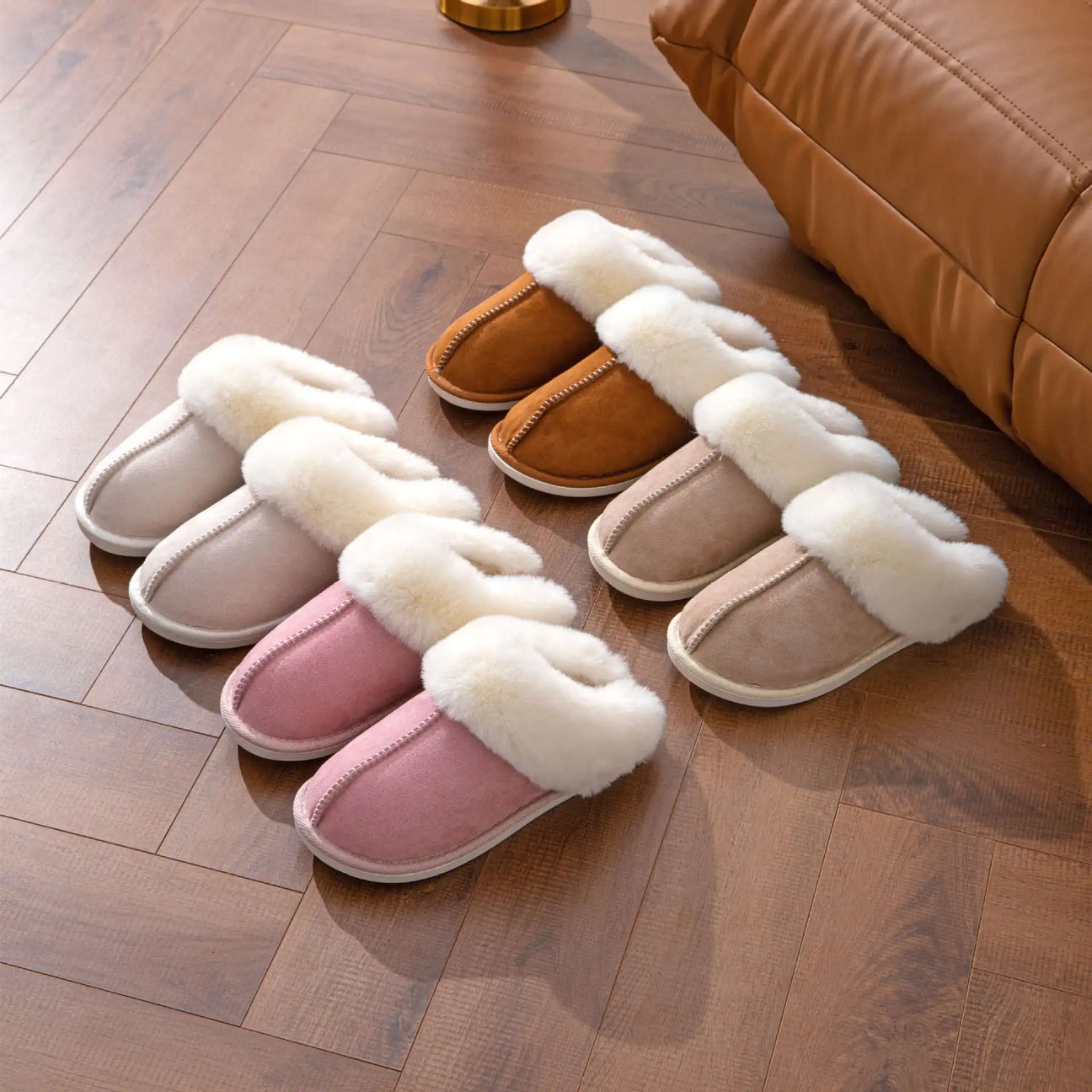 Luxury soft fur slippers