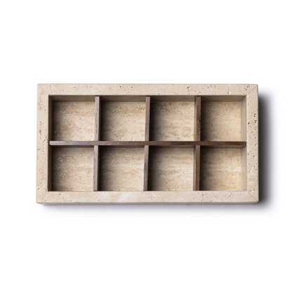 Travertine organizer box 32.5x17.5x8cm