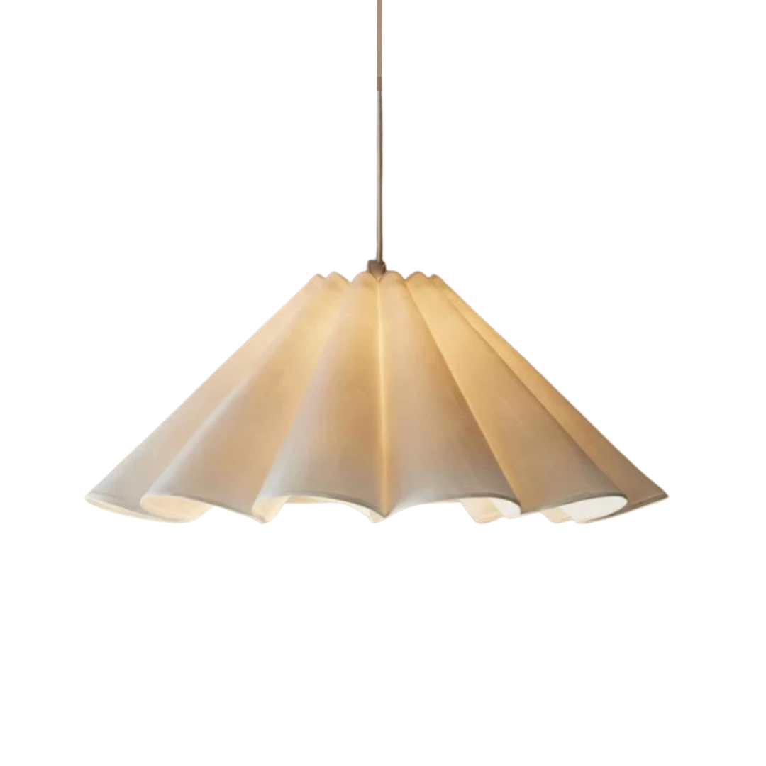 Linnen Bloemblad Hanglamp – Geplisseerd