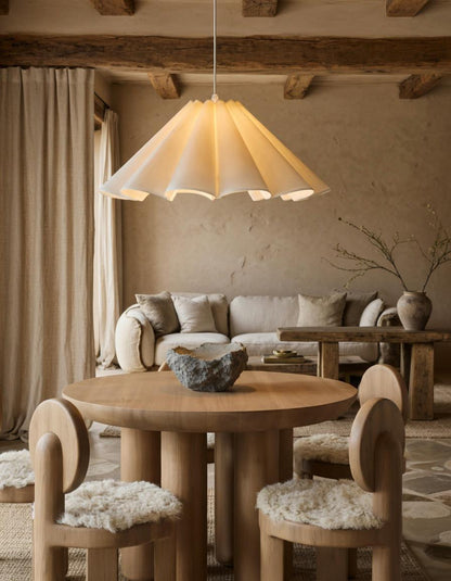 Linnen Bloemblad Hanglamp – Geplisseerd