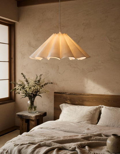 Linnen Bloemblad Hanglamp – Geplisseerd