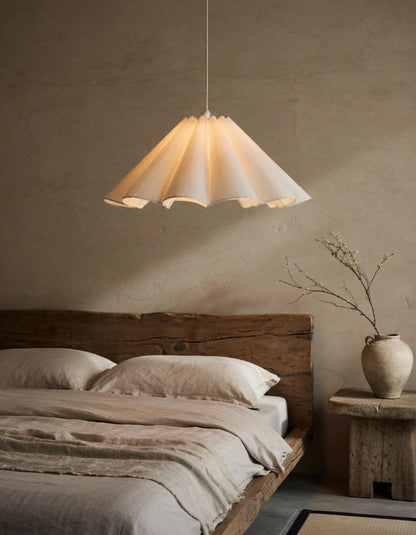 Linnen Bloemblad Hanglamp – Geplisseerd