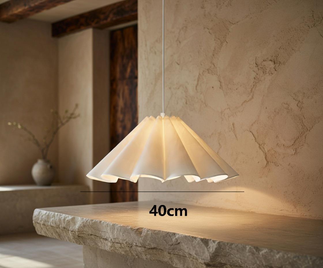 Linnen Bloemblad Hanglamp – Geplisseerd