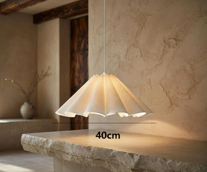 Linnen Bloemblad Hanglamp – Geplisseerd
