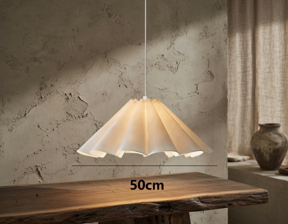 Linnen Bloemblad Hanglamp – Geplisseerd