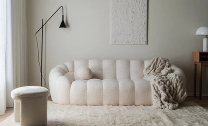 Fleece Witte Grote Pompoen Loveseat Sofa Stoel