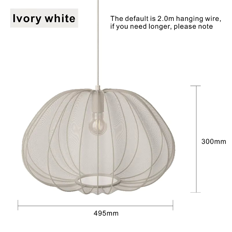 Moderne Japanse hanglamp in witte stof