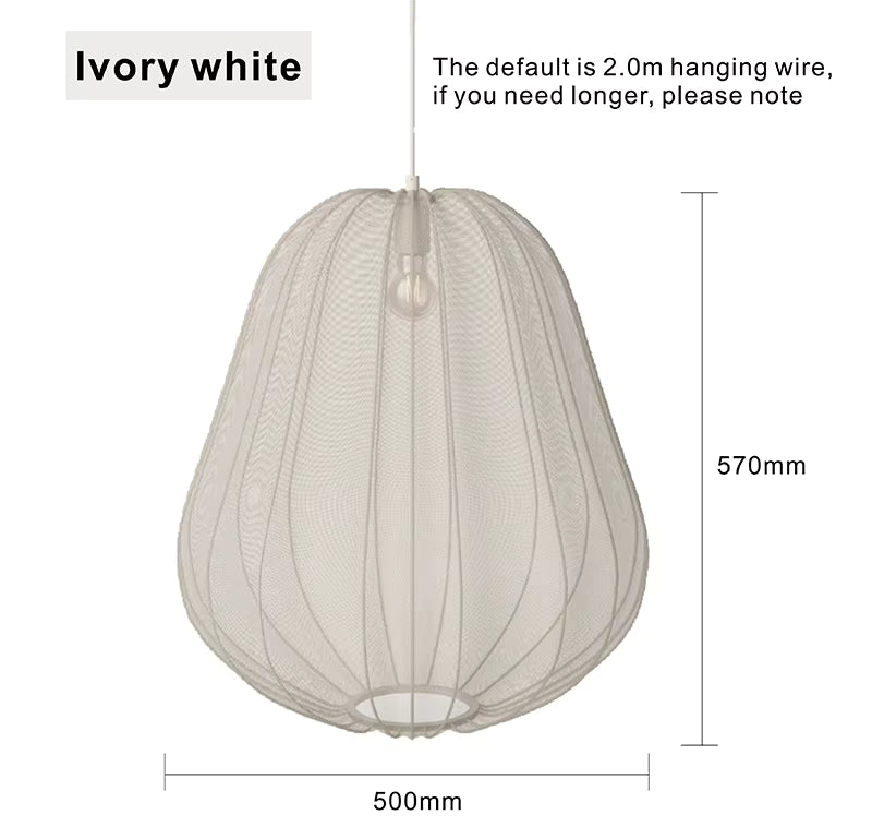 Moderne Japanse hanglamp in witte stof