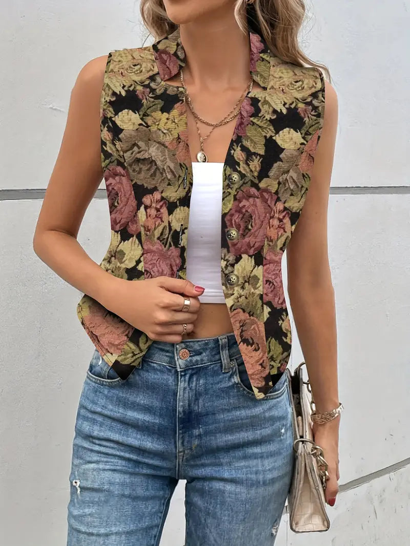 Geneve - Bloemenprint Gilet