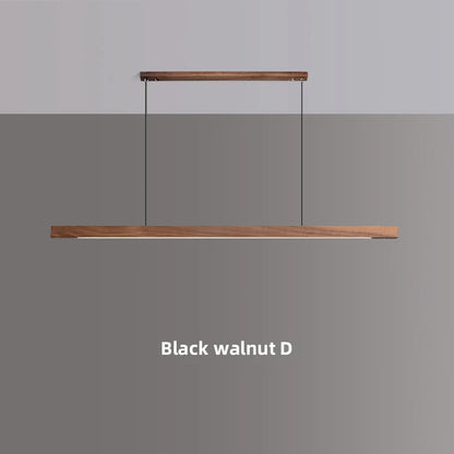 Houten hanglamp eettafel, langwerpig