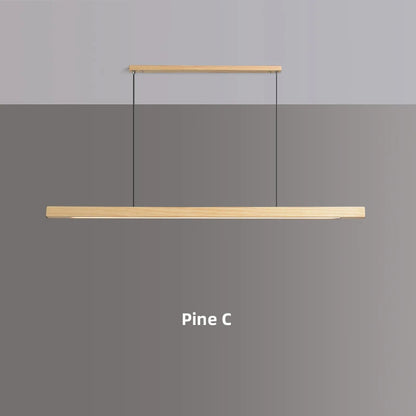 Houten hanglamp eettafel, langwerpig