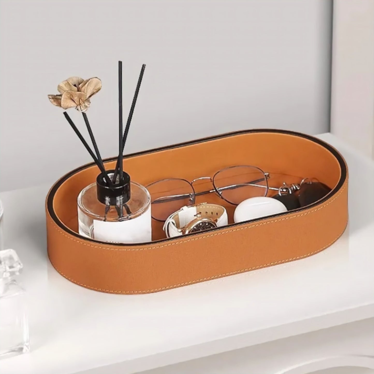 Leather Organiser Tray