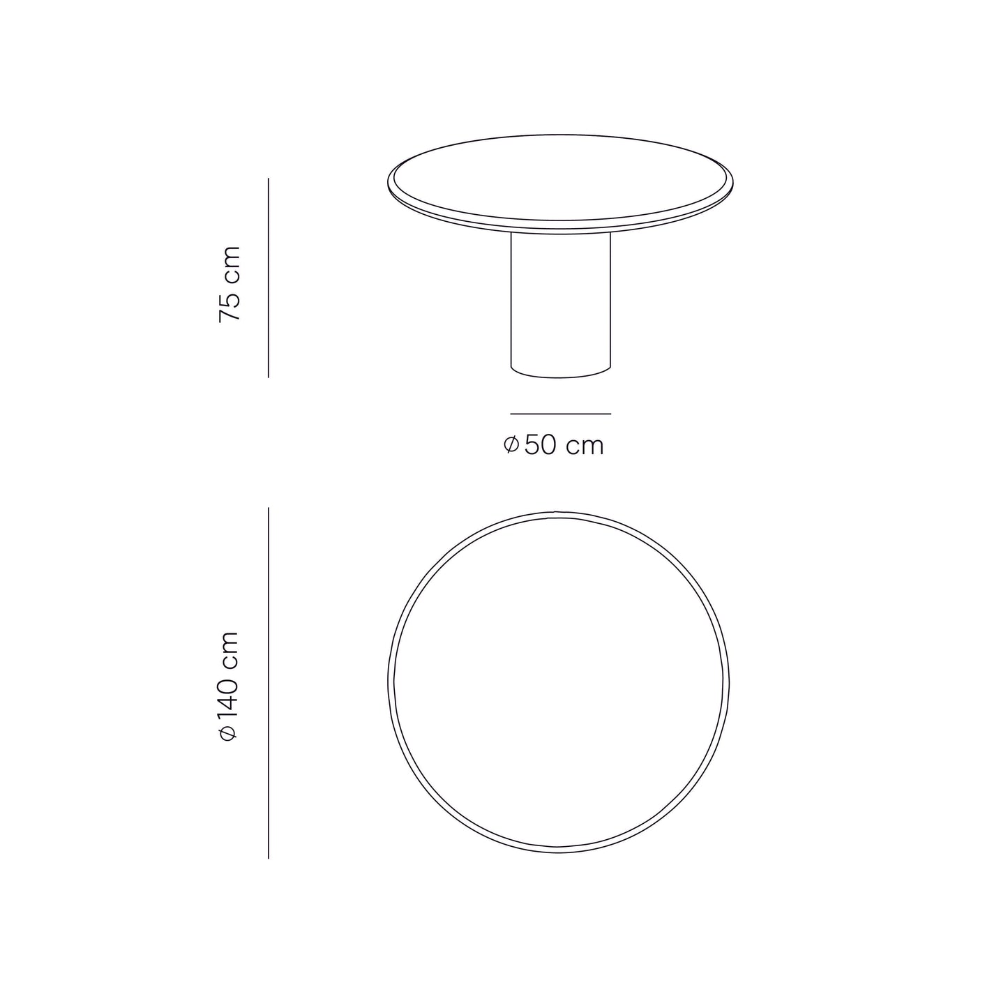 Solara Organische Eettafel - Rond - MicroSkin