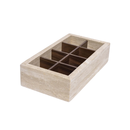 Travertine organizer box 32.5x17.5x8cm