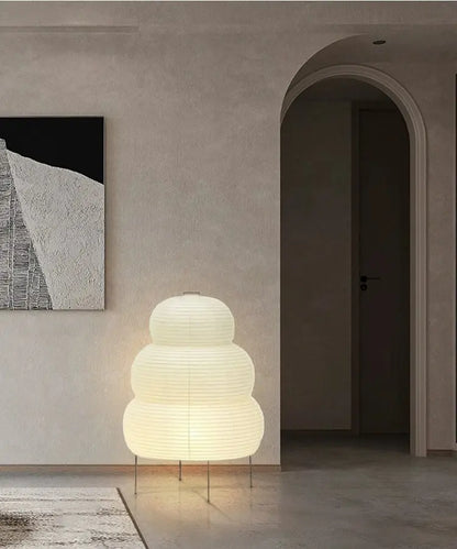 Rijstpapier lamp, vloerlamp Wabi Sabi