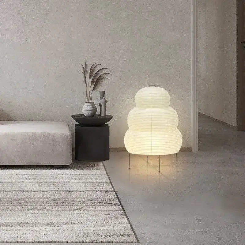 Rijstpapier lamp, vloerlamp Wabi Sabi