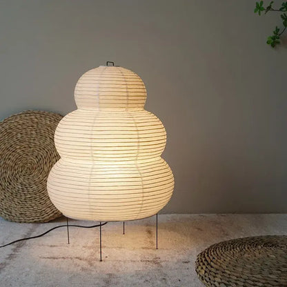 Rijstpapier lamp, vloerlamp Wabi Sabi