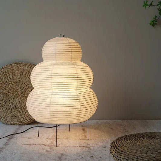 Rijstpapier lamp, vloerlamp Wabi Sabi